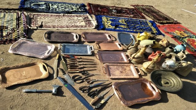 Some household items related to the Islamic faith that have been discarded