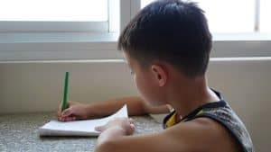 Boy writting words (taken from the Internet)