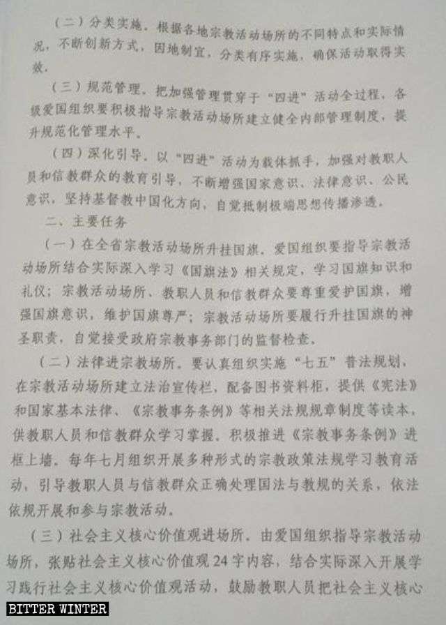 Implementation Plan for Conducting &ldquo;Four Requirements&rdquo; Activities at Religious Venues