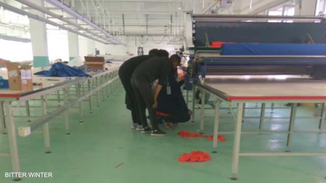 Machines are tested in one of the “suitable work” force labor factories within the Yining camp.