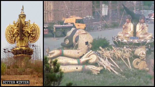 Two Colossal Outdoor Guanyin Statues Demolished