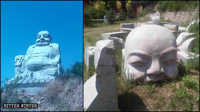 Buddhist statue in Baiqi town