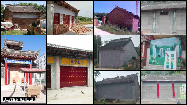 A great many temples are completely sealed and blocked in Baoxi city in Shaanxi Province