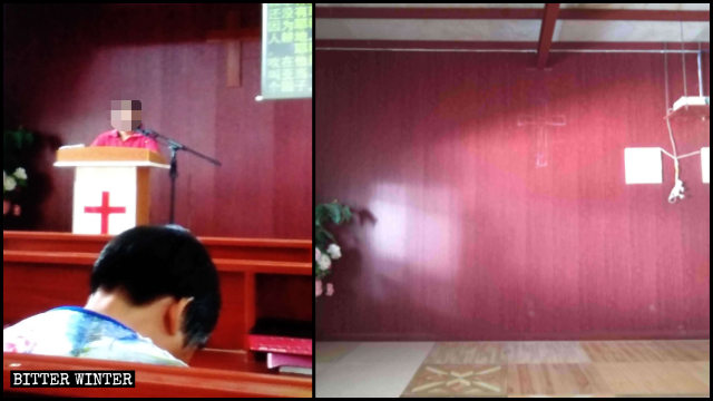 The cross and other religious symbols were removed from a Three-Self venue in Heyuan.