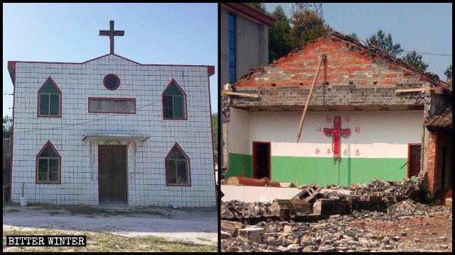 The church in Jiangxi’s Fuzhou city was razed to the ground on April 10.