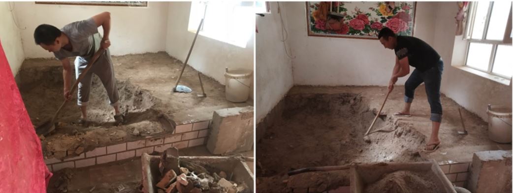 ÇKP Uygur evinde bir supa'yı yok etmek için “arkadaşlar” “yardım” (Twitter'dan)