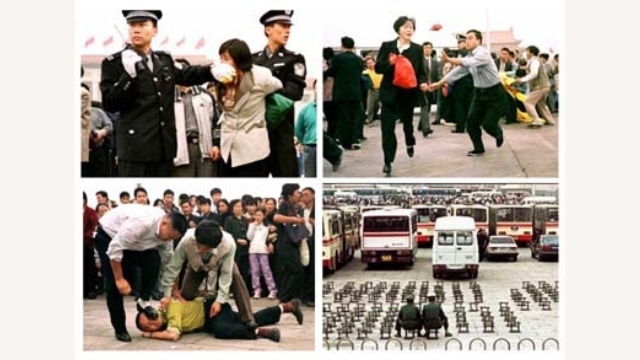 Arrest of Falun Gong practitioners in China.