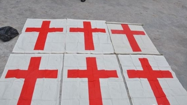 Flags of the Association of Disciples seized by the police