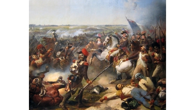 The French revolutionary army in the Flanders, painting by Jean-Baptiste Mauzaisse (1784–1844).
