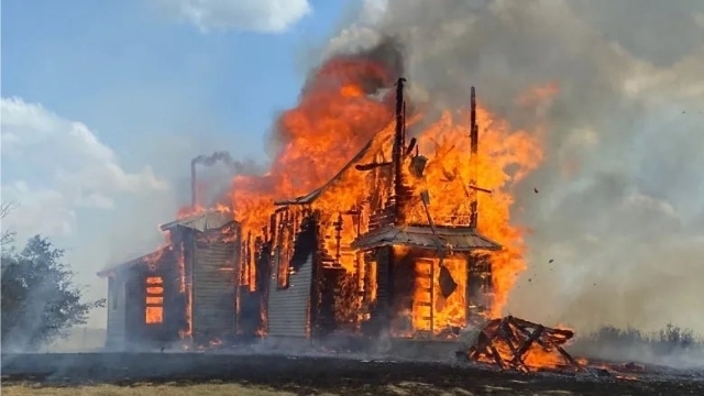 The historic Polish Church in Redberry Lake, Saskatchewan, was burned to the ground on July 8, 2021.
