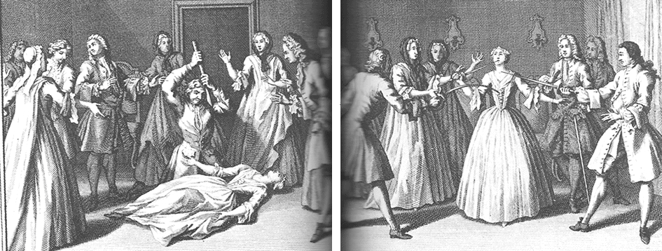 The “secours” in a 18th-century lithograph.