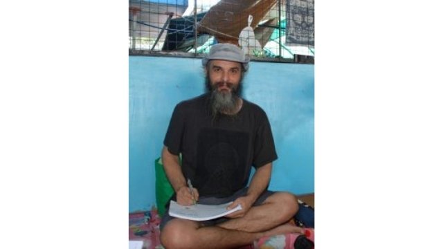 Dobeš in the detention center in the Philippines.