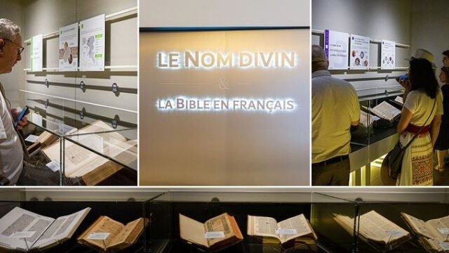 Permanent exhibition « Le nom divin et la Bible en français » (The Divine Name and the Bible in French) at the French Jehovah’s Witnesses’ headquarters in Louviers. Source: jw.org.