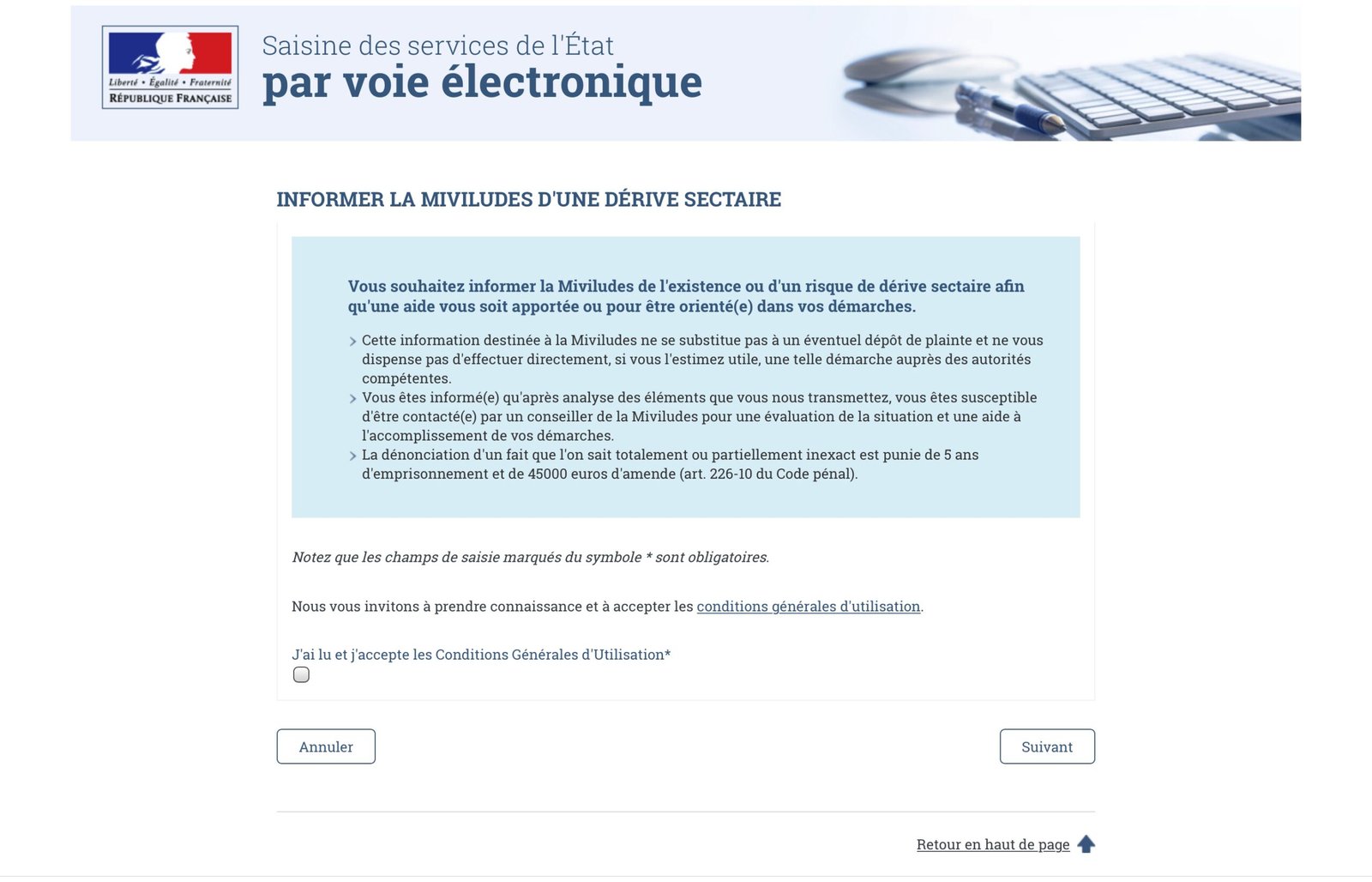 Souhaitez-vous devenir un informateur ? Voici le formulaire web de la MIVILUDES pour signaler les &laquo;&nbsp;d&eacute;rives sectaires&nbsp;&raquo;.