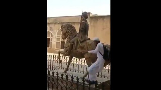 The attack caught on video. From Twitter.