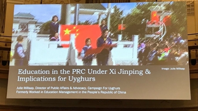 Julie Millsap giving evidence on the fate of disappeared children in Xinjiang.