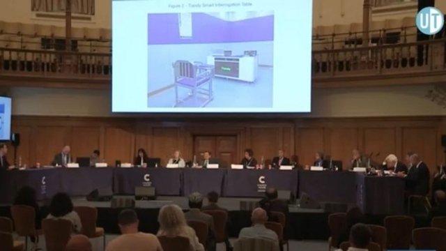 A smart “Tiger Chair” posited by Conor Healy as the next generation of torture-capable technology being commissioned by the CCP.