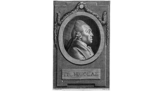 Christoph Friedrich Nicolaï, by Christian Gottlieb Geyser (1742–1803) after Daniel Nikolaus Chodowiecki (1726–1801). Credits.