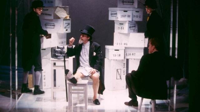 A theatrical version of f Franz Kafka's The Castle at Manhattan Ensemble Theatre, New York, January 2002. Credits.