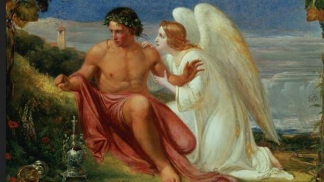 In “The Awakened Conscience” (1849), British painter Richard Redgrave (1804–1888) represented conscience as a messenger (an angel) sent from God. From Twitter.