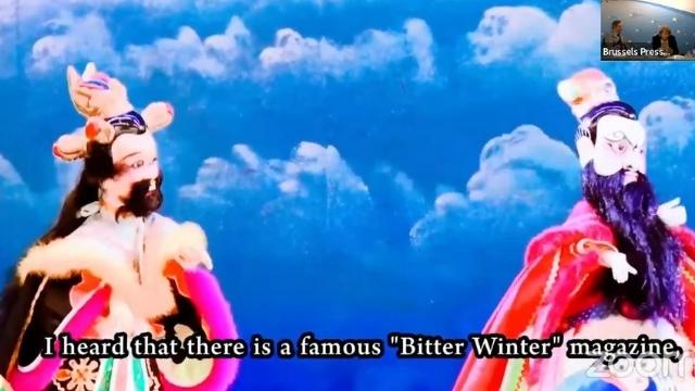 The puppets discuss Bitter Winter.