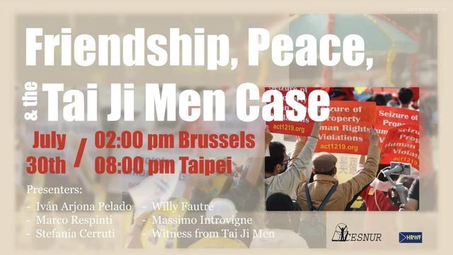 Friendship, Peace, and the Tai Ji Men Case - webinar poster