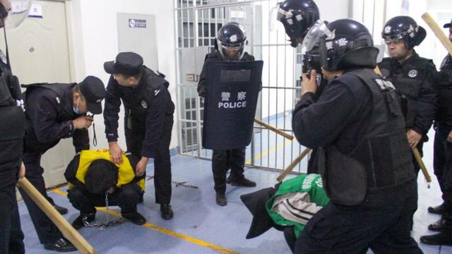 Police security drill at Tekes County Detention Center, Xinjiang. Source: Xinjiang Police Files.