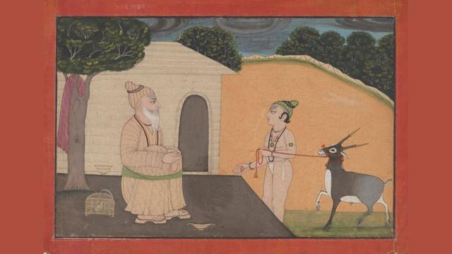 “Guru and Disciple,” 18th-century Indian painting