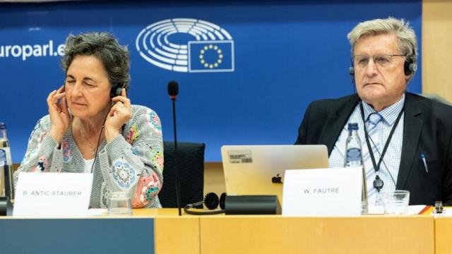 Willy Fautré (right) at the European Parliament hearing. Source: European Parliament.