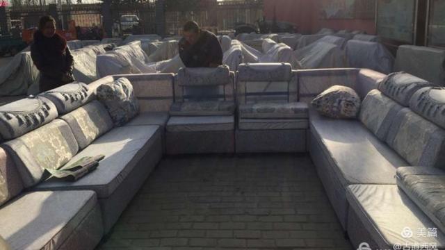 Gifts of sofas to “civilize” Uyghurs in Southern Xinjiang who would normally sit on the floor.