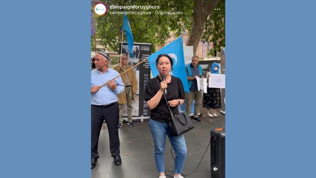 Protesters in Sydney, from the Campaign for Uyghurs’ Instagram feed.