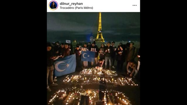 Protests in solidarity from Uyghurs and supporters in Paris.