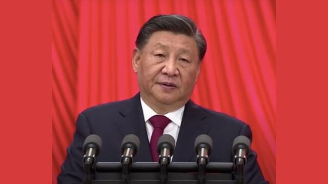 Xi Jinping at the 20th Congress. Screenshot.