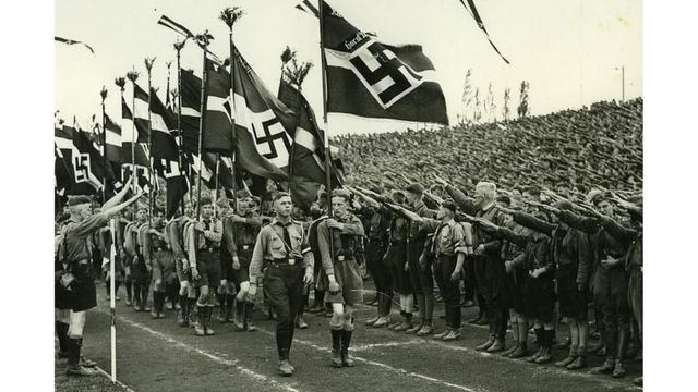 A fraternity of Aryan brothers only: a Nazi youth parade. From Twitter.
