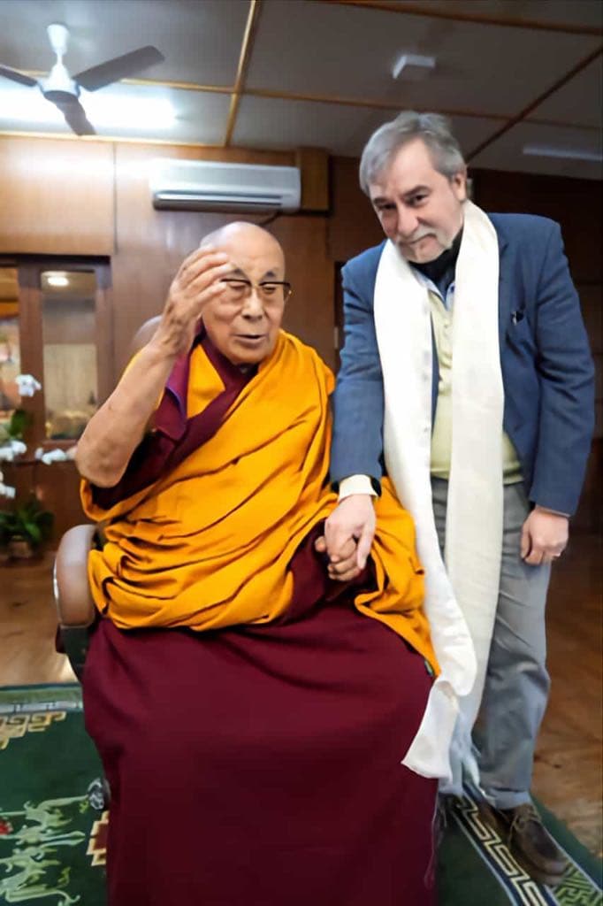 The author, Marco Respinti, with the Dalai Lama, December 16, 2022.
