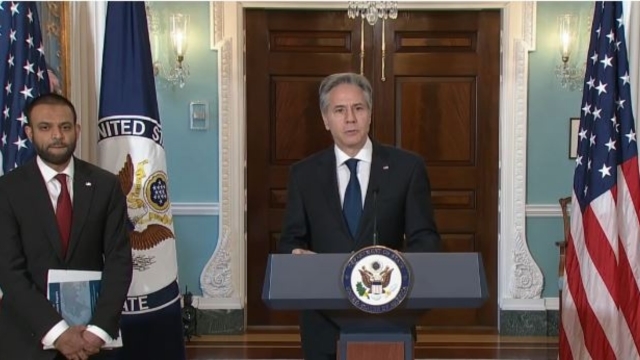 U.S. Secretary of State Antony J. Blinken introduces the 2023 religious freedom report to the media. Source: U.S. Department of State.