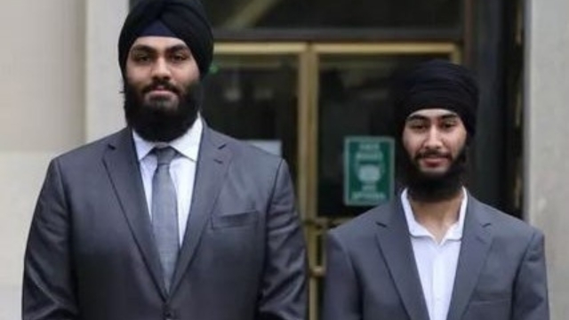 Two of the plaintiffs, sikh believers Aekash Singh and Jaskirat Singh. Source: Becket Fund for Religious Liberty.