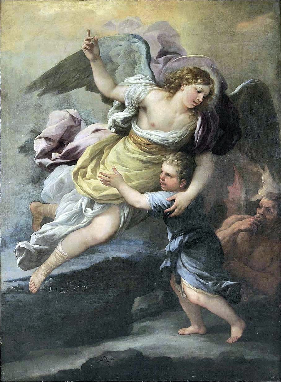 “Guardian Angel,” by an anonymous 18th-century painter. Credits.