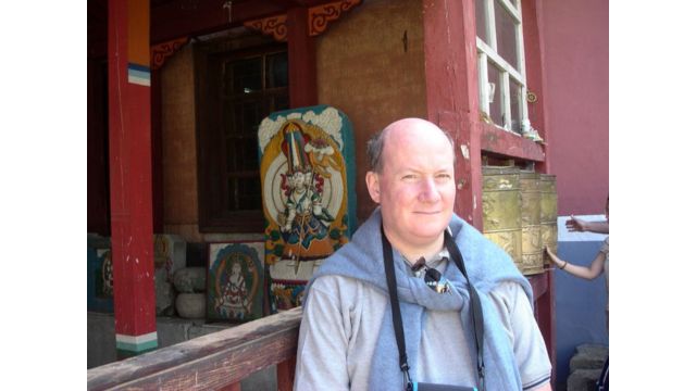 The author Massimo Introvigne at the Gandan Monastery in Ulaanbaatar, Mongolia, where the final selection identifying the reincarnation of the Jebtsundamba Khutuktu was conducted.