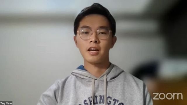 Chou Zi-Ting at the webinar.