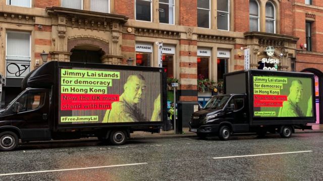 The campaign for Jimmy Lai reached London too. From X.
