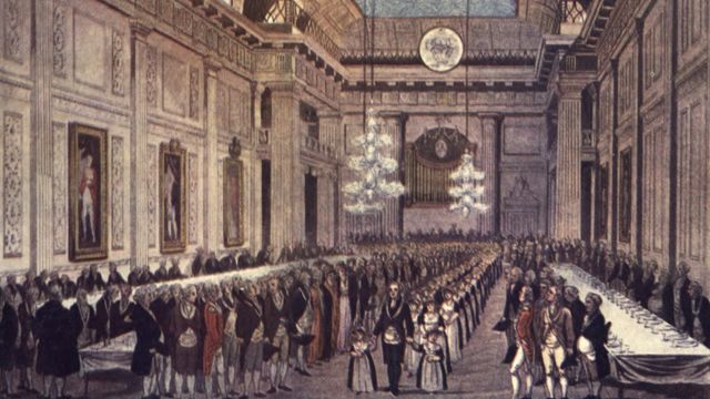 A view of Freemasons’ Hall, which hosts the historical headquarters of British Freemasonry, in 1802. Credits.