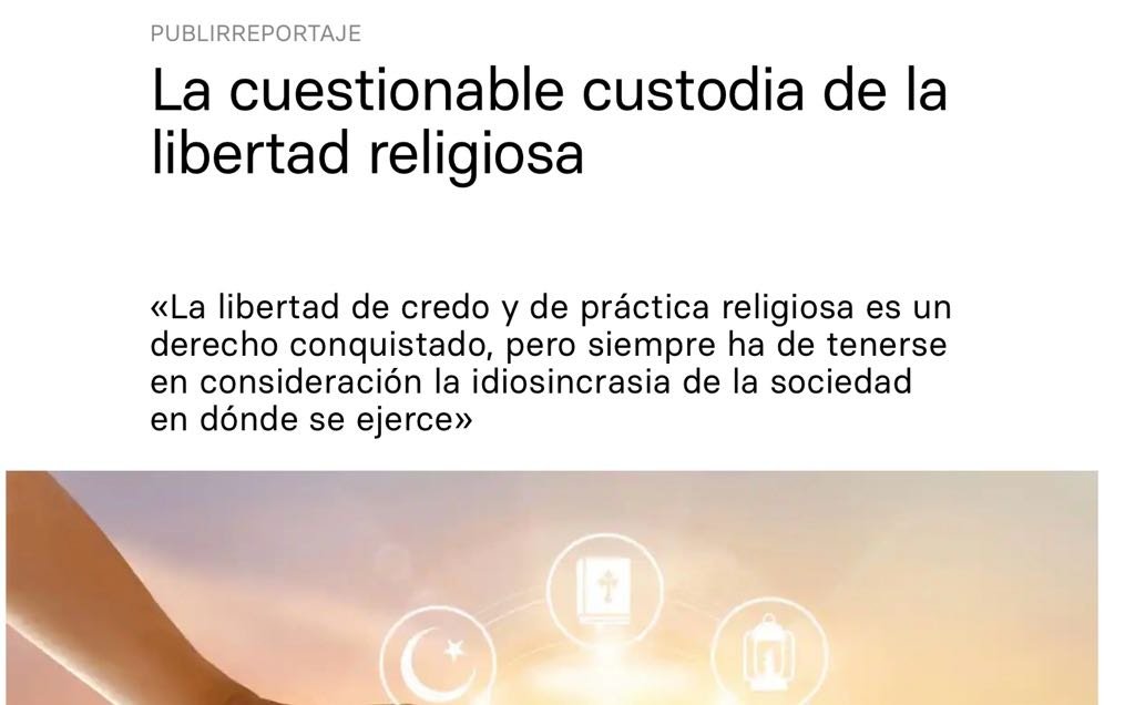 The “ABC” article. Note the blurrier color used for the word “Publirreportaje” (advertorial).