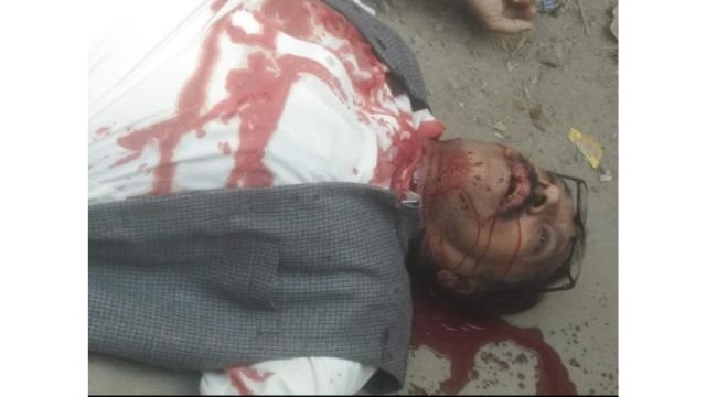 The body of the assassinated activist. From X.