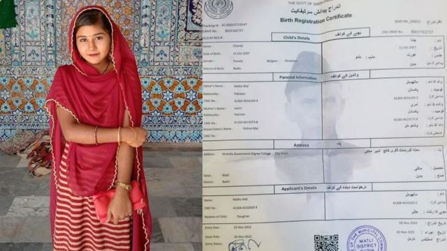 Chanda Maharaj and her birth certificate.