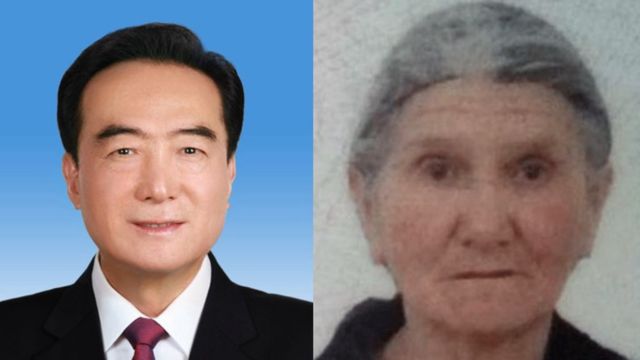 Former CCP Secretary in Xinjiang Chen Quanguo (from Weibo) and one of his victims, Helchem Pazil (from “Twenty Years from Learning the Quran”).