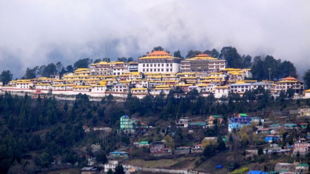 Tawang, Arunachal Pradesh, India, with its Buddhist monastery. Credits.
