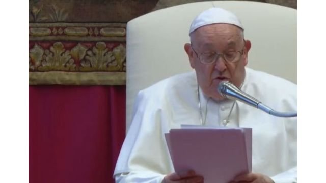 A moment of the Pope’s speech to the ambassadors of January 8, 2024. Screenshot.