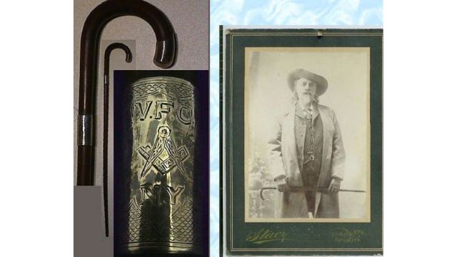 Cody’s Masonic walking cane, Livingston Masonic Library and Museum, New York.