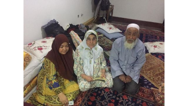 Muherrem Mettursun, left, 49, was detained in 2021; her 68-year-old mother, Tajinisa Yimin, center, was detained on terrorism-related charges in 2021; and her father, Nuri Mettursun, right, was 67 when he was arrested in 2017. He died five months into a five-and-a-half-year sentence. Photo: Courtesy of Nurmemet Mettursun.